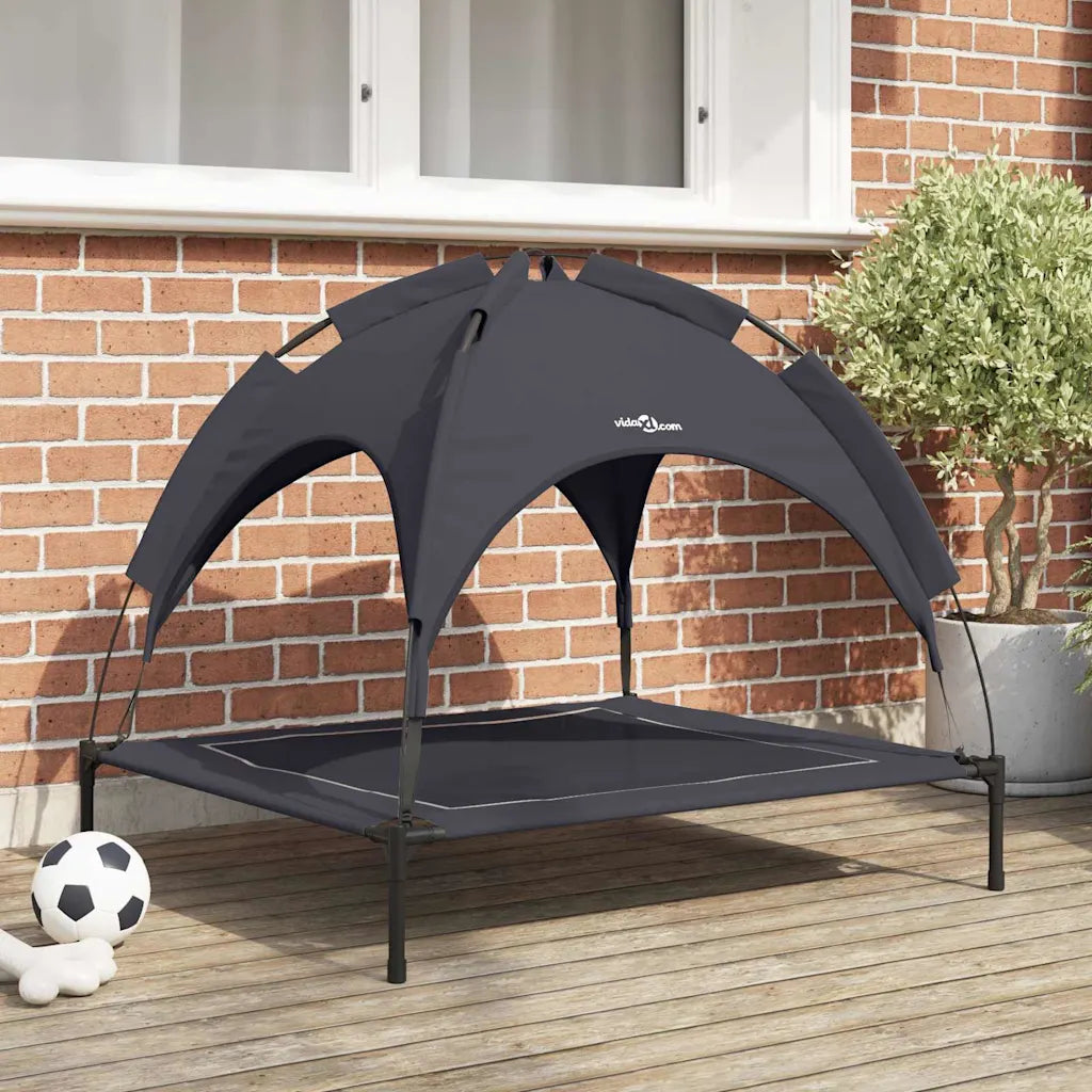Letto per cani sollevato 90 x 81 x 80,5 cm in acciaio con tetto
