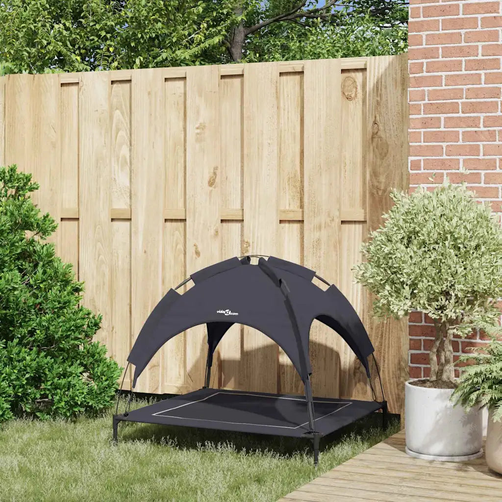Letto per cani sollevato 90 x 81 x 80,5 cm in acciaio con tetto