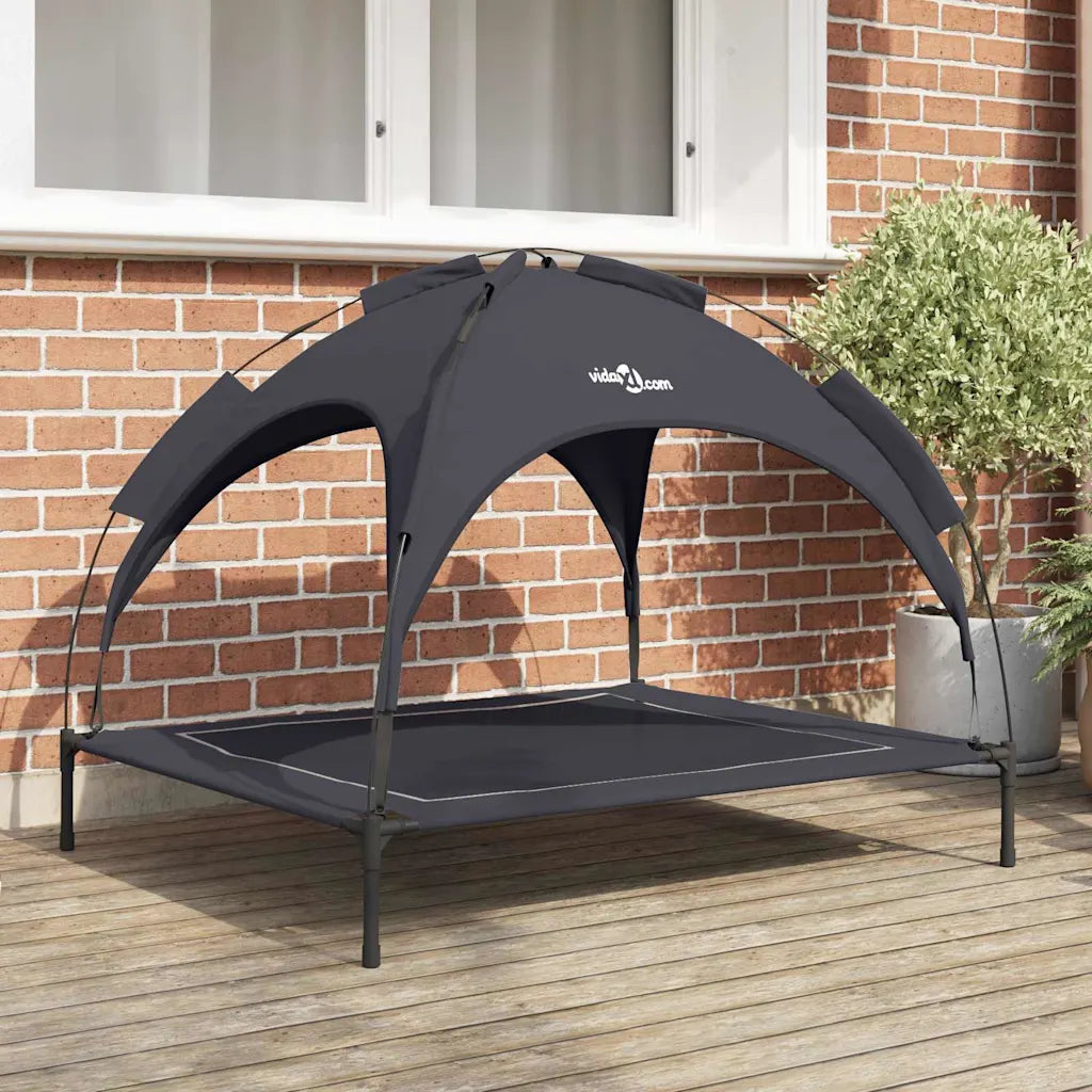 Letto per cani sollevato 104 x 86 x 84,5 cm con cappottina removibile