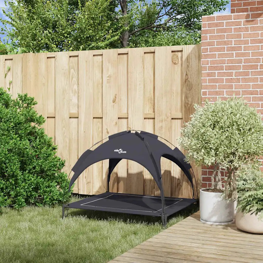 Letto per cani sollevato 104 x 86 x 84,5 cm con cappottina removibile