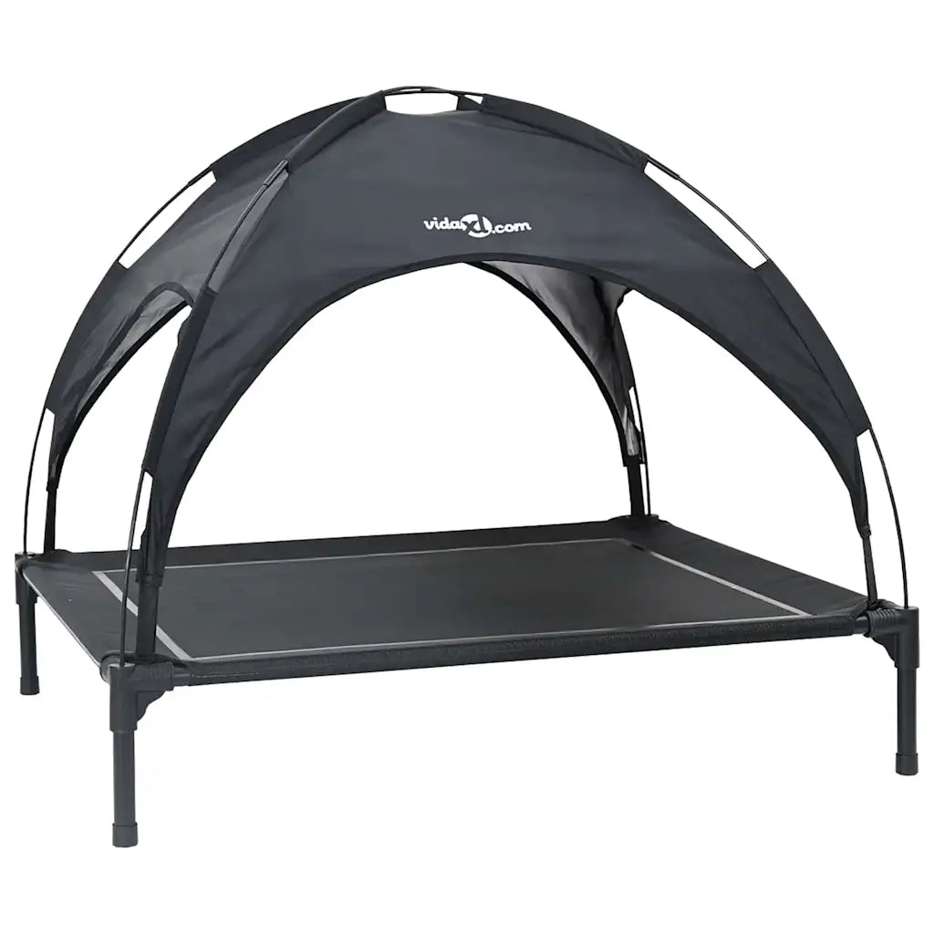 Letto per cani sollevato 104 x 86 x 84,5 cm con cappottina removibile