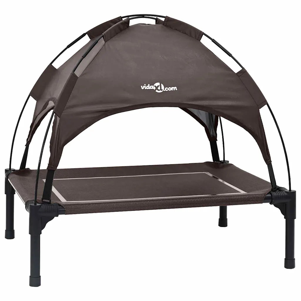 Lettino per cani con tetto 63x49,5x60 cm tessuto Oxford e acciaio
