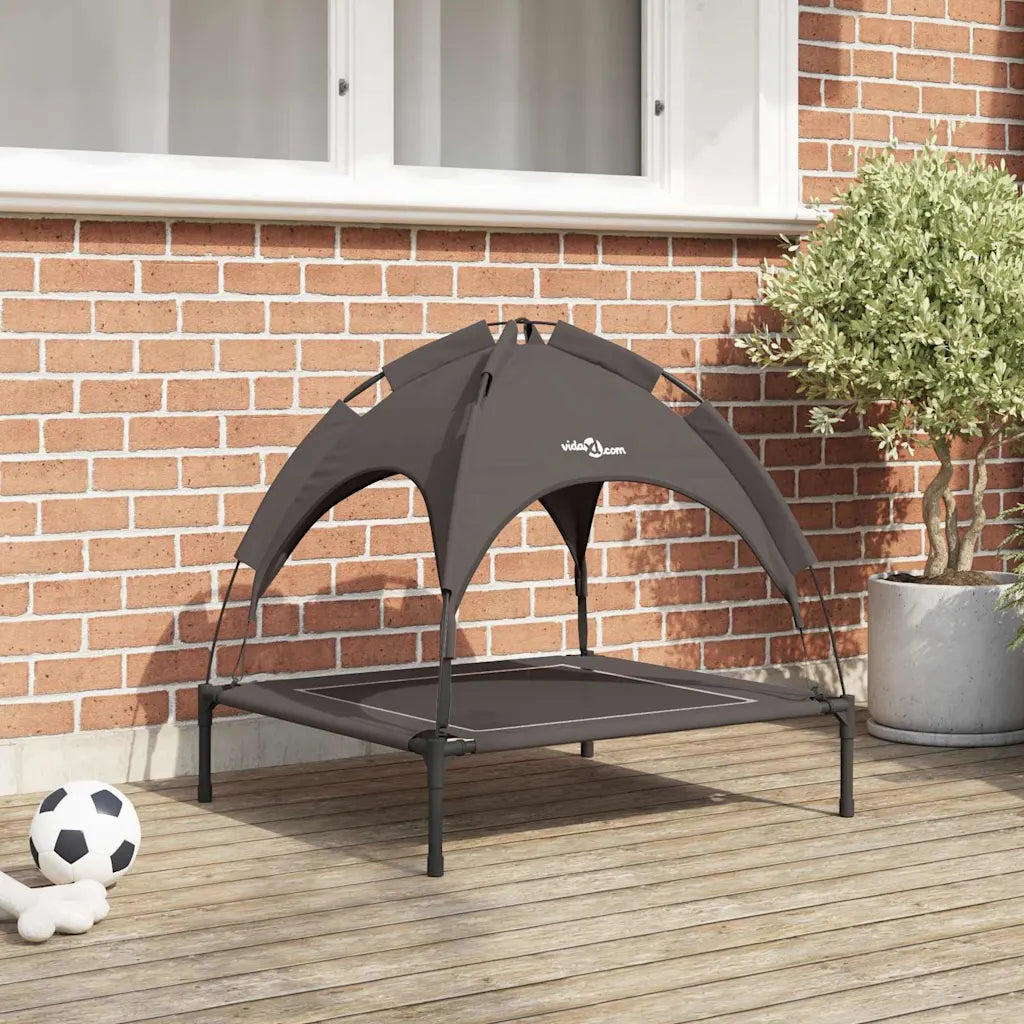 Letto per cani sollevato 71 x 64 x 71 cm con cappottina removibile