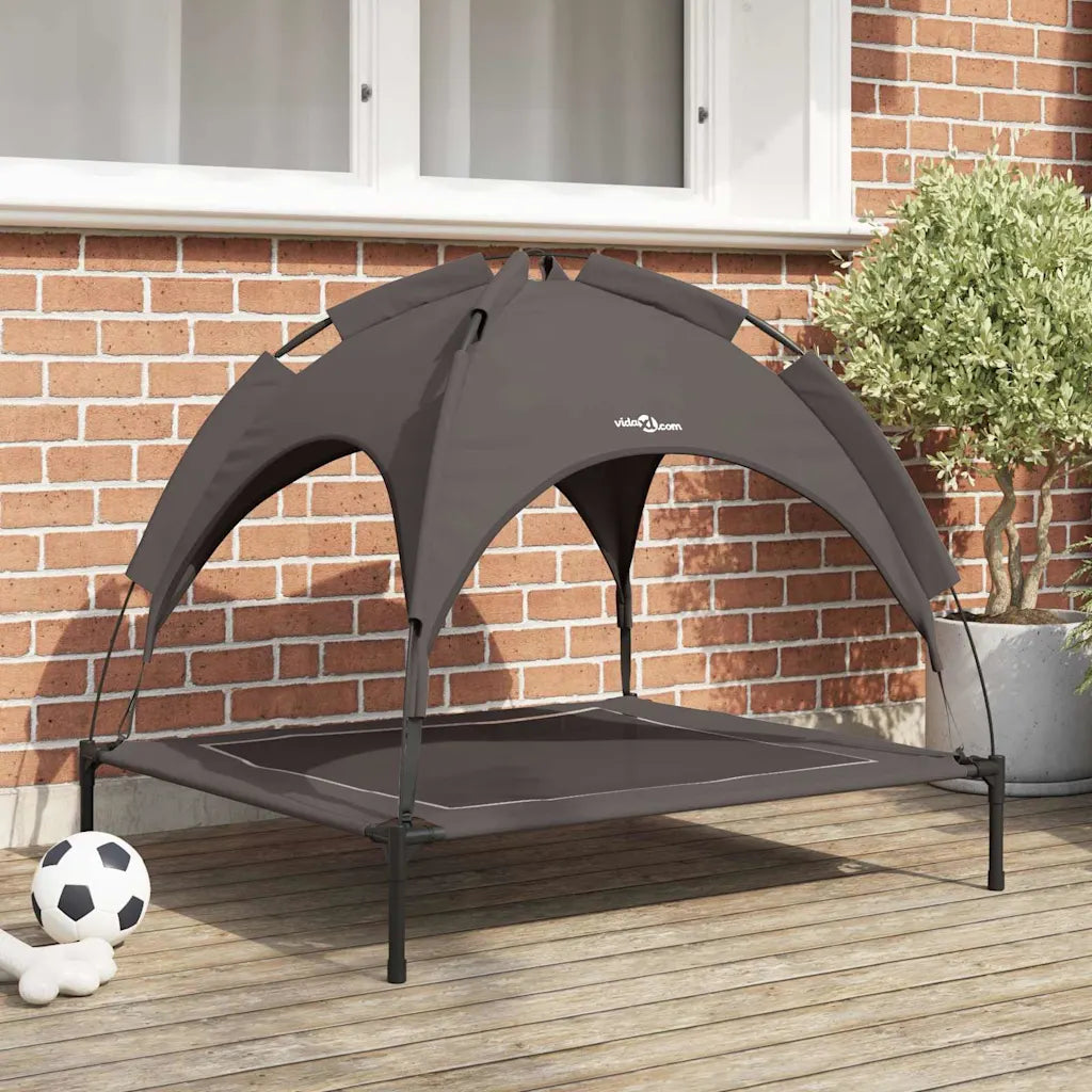 Letto per cani sollevato 90 x 81 x 80,5 cm in acciaio con tetto