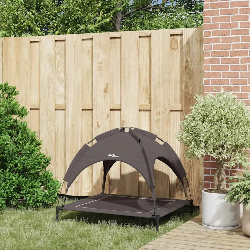 Letto per cani sollevato 90 x 81 x 80,5 cm in acciaio con tetto