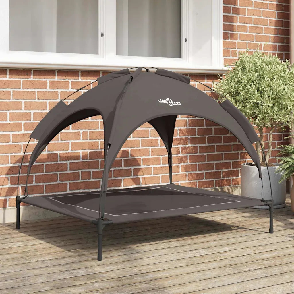 Letto per cani sollevato 104 x 86 x 84,5 cm con cappottina removibile
