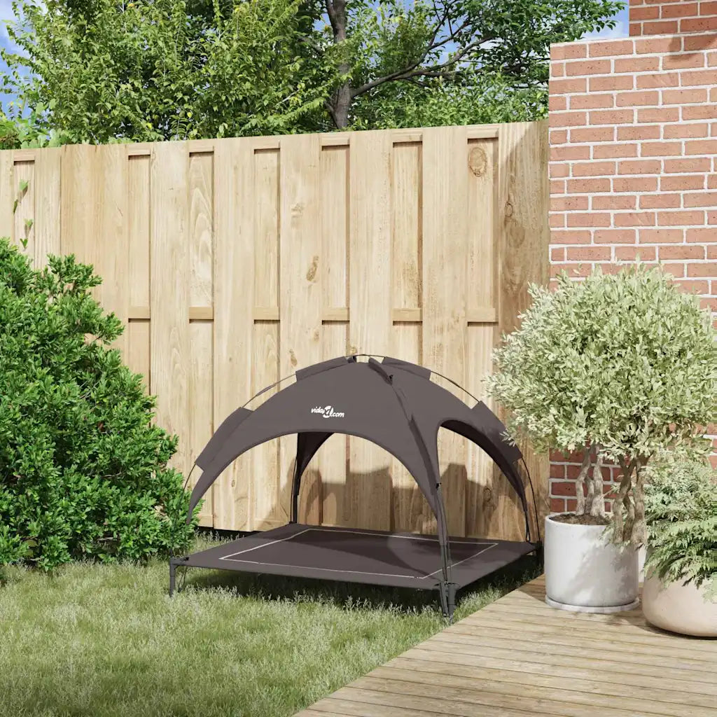 Letto per cani sollevato 104 x 86 x 84,5 cm con cappottina removibile