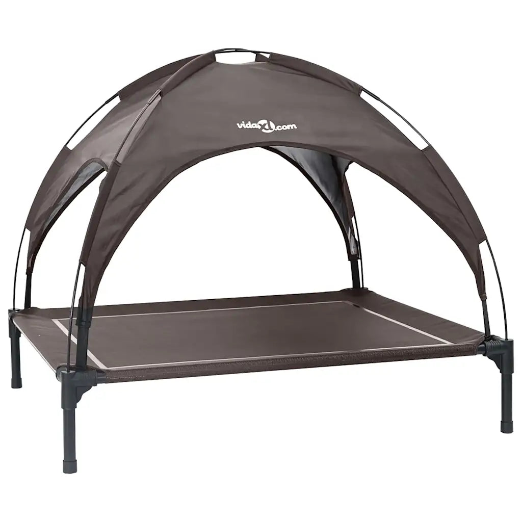 Letto per cani sollevato 104 x 86 x 84,5 cm con cappottina removibile