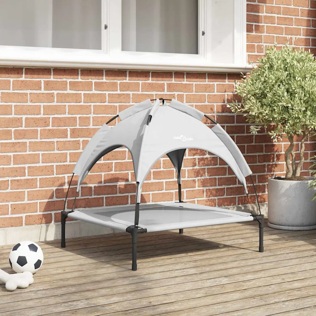 Letto per cani sollevato 71 x 64 x 71 cm con cappottina removibile