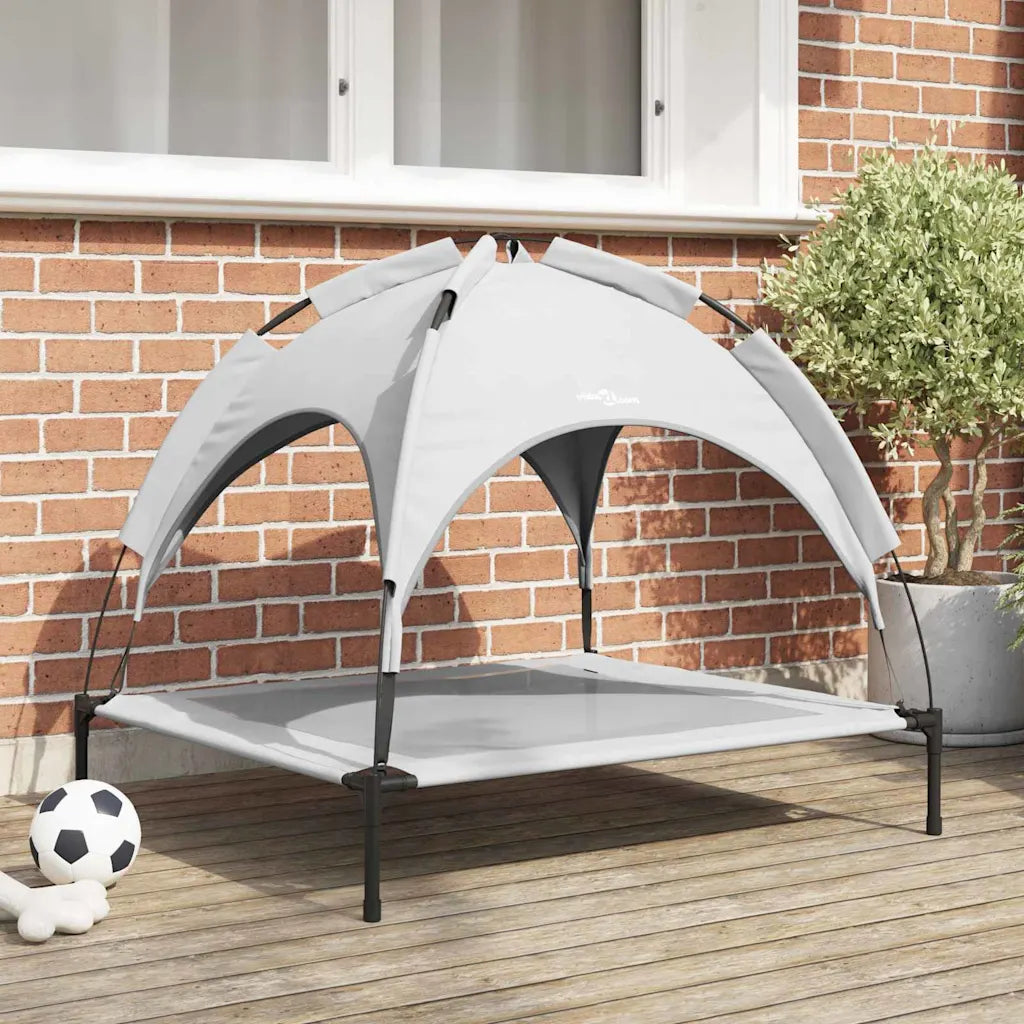 Letto per cani sollevato 90 x 81 x 80,5 cm in acciaio con tetto