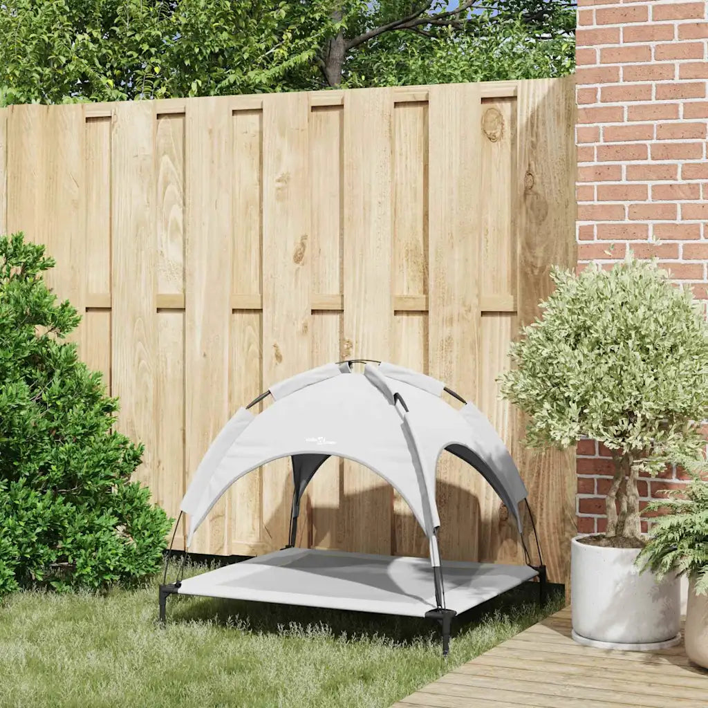 Letto per cani sollevato 90 x 81 x 80,5 cm in acciaio con tetto