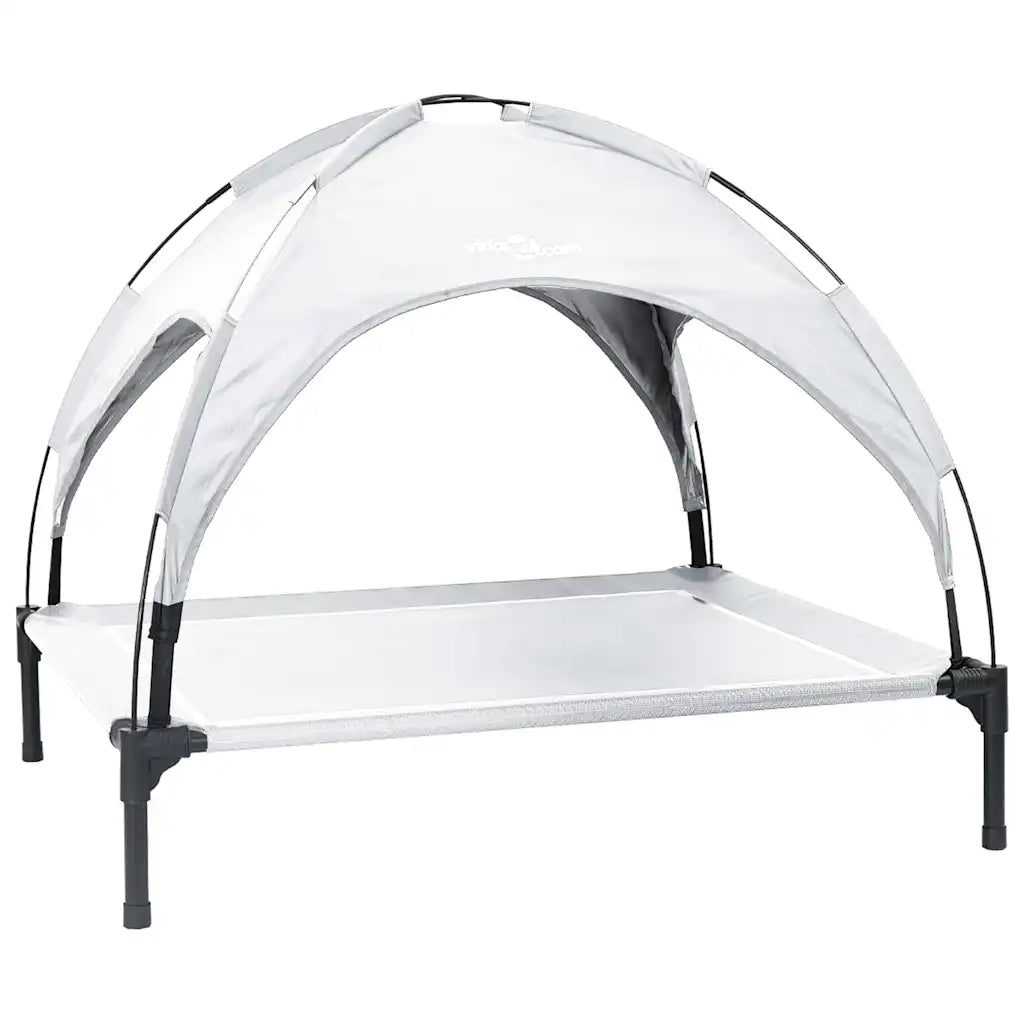 Letto per cani sollevato 90 x 81 x 80,5 cm in acciaio con tetto