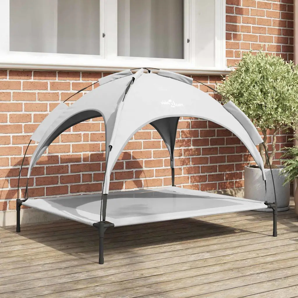 Letto per cani sollevato 104 x 86 x 84,5 cm con cappottina removibile