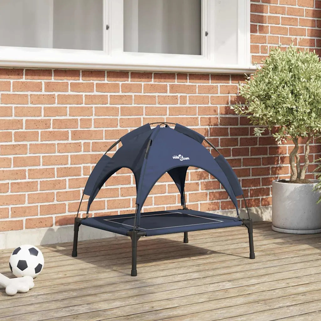 Lettino per cani con tetto 63x49,5x60 cm tessuto Oxford e acciaio