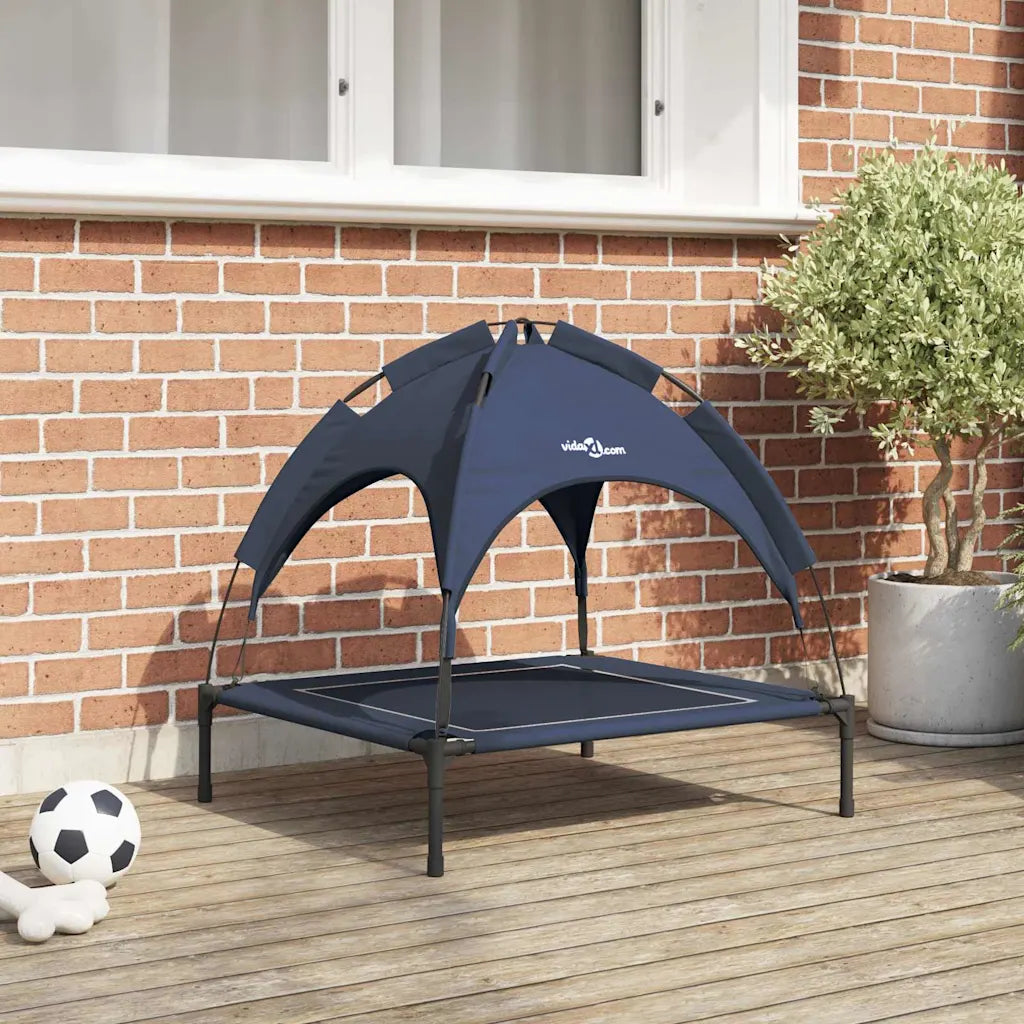 Letto per cani sollevato 71 x 64 x 71 cm con cappottina removibile