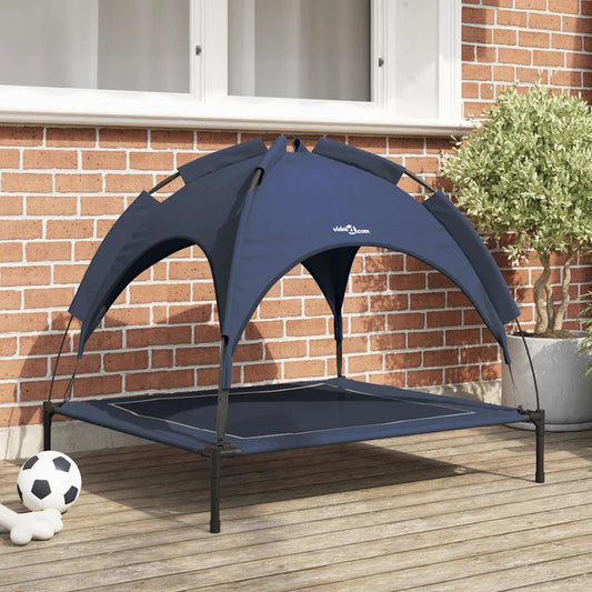 Letto per cani sollevato 90 x 81 x 80,5 cm in acciaio con tetto