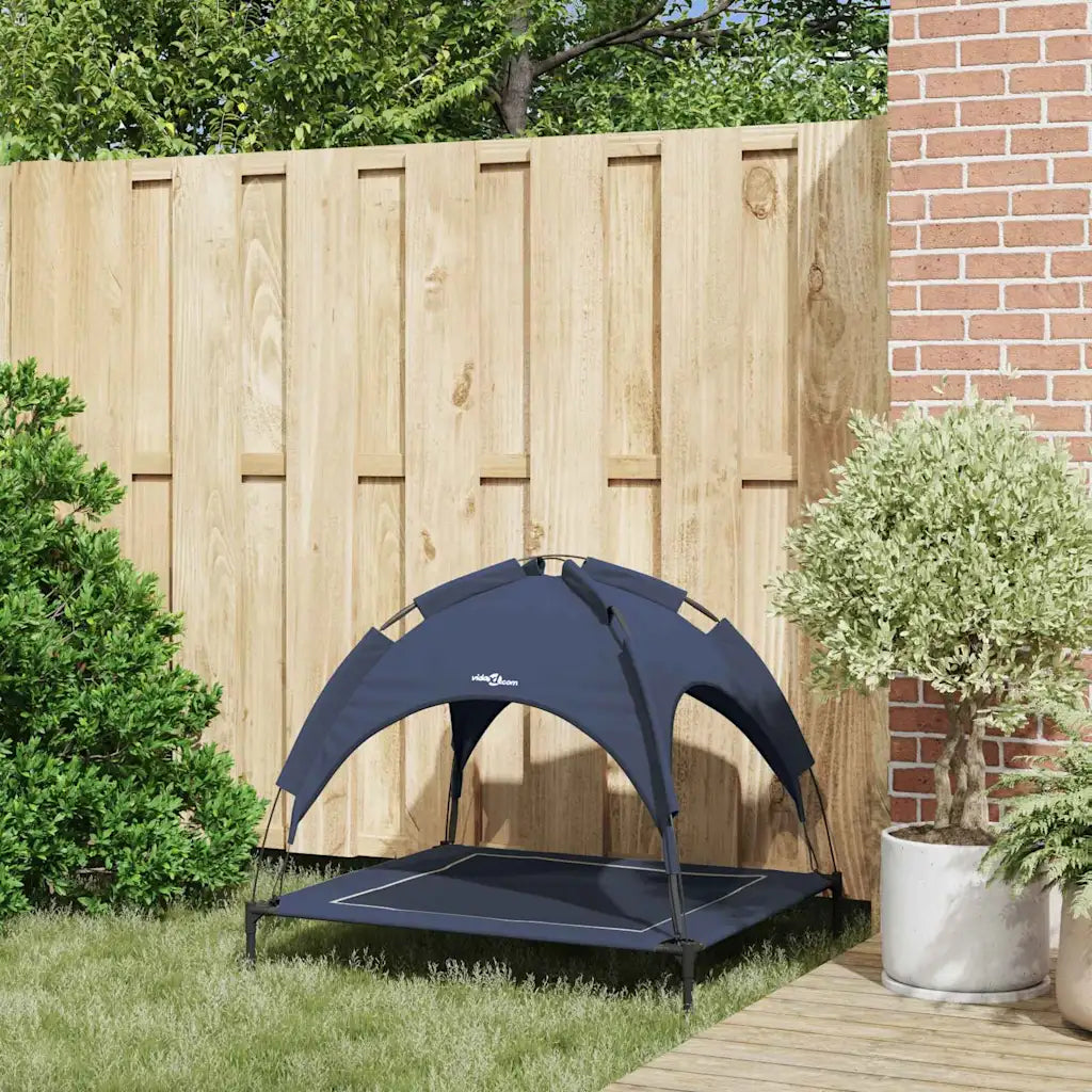 Letto per cani sollevato 90 x 81 x 80,5 cm in acciaio con tetto