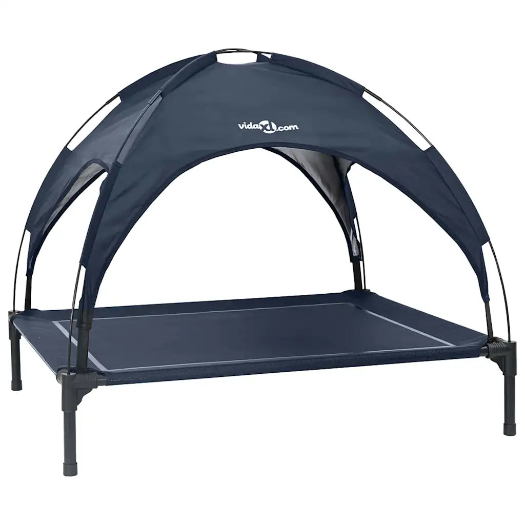 Letto per cani sollevato 90 x 81 x 80,5 cm in acciaio con tetto