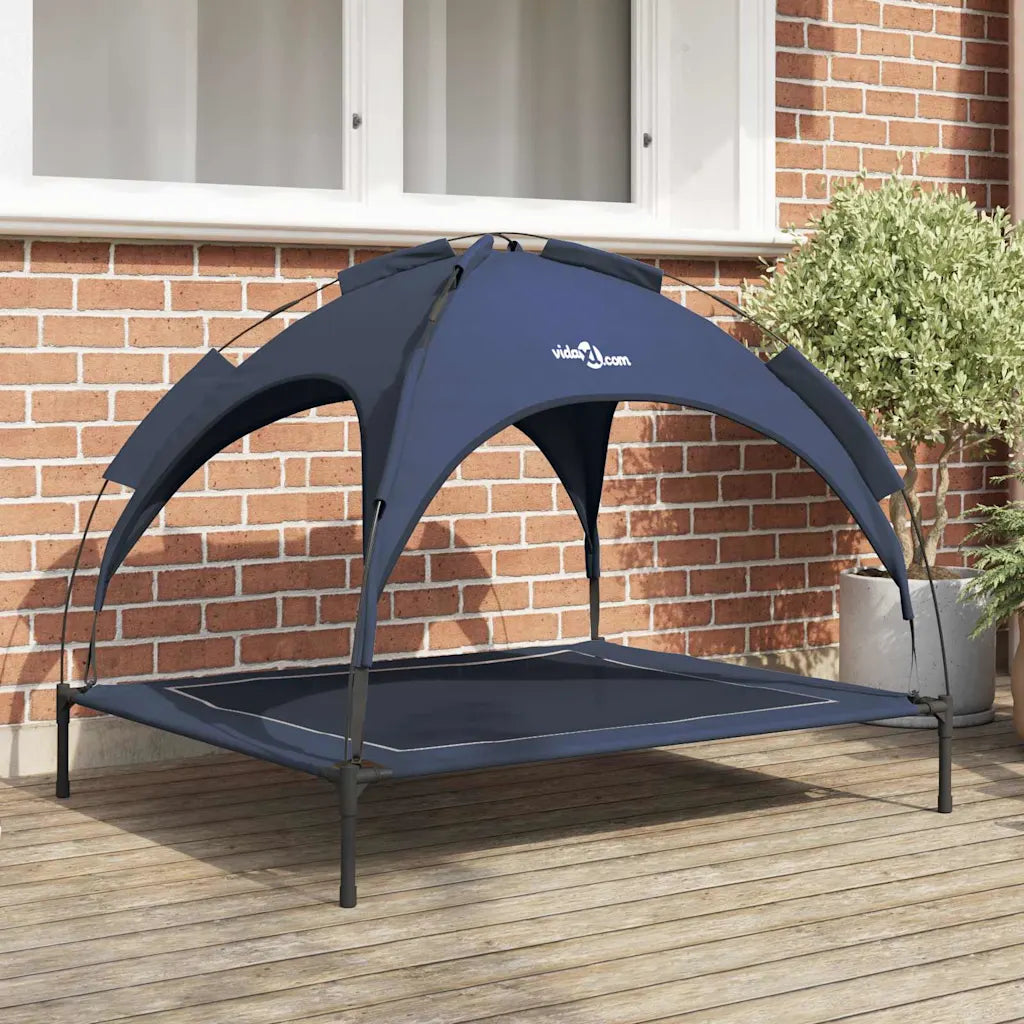Letto per cani sollevato 104 x 86 x 84,5 cm con cappottina removibile