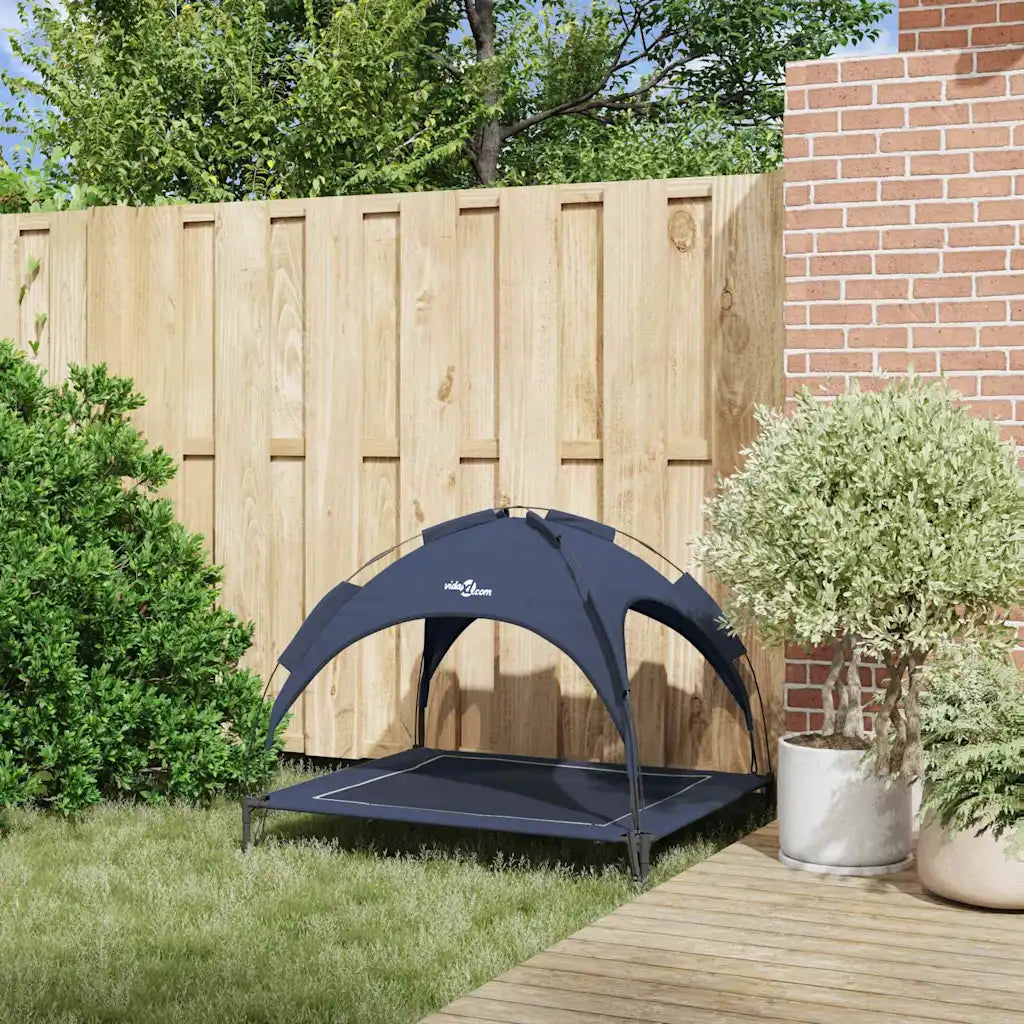 Letto per cani sollevato 104 x 86 x 84,5 cm con cappottina removibile