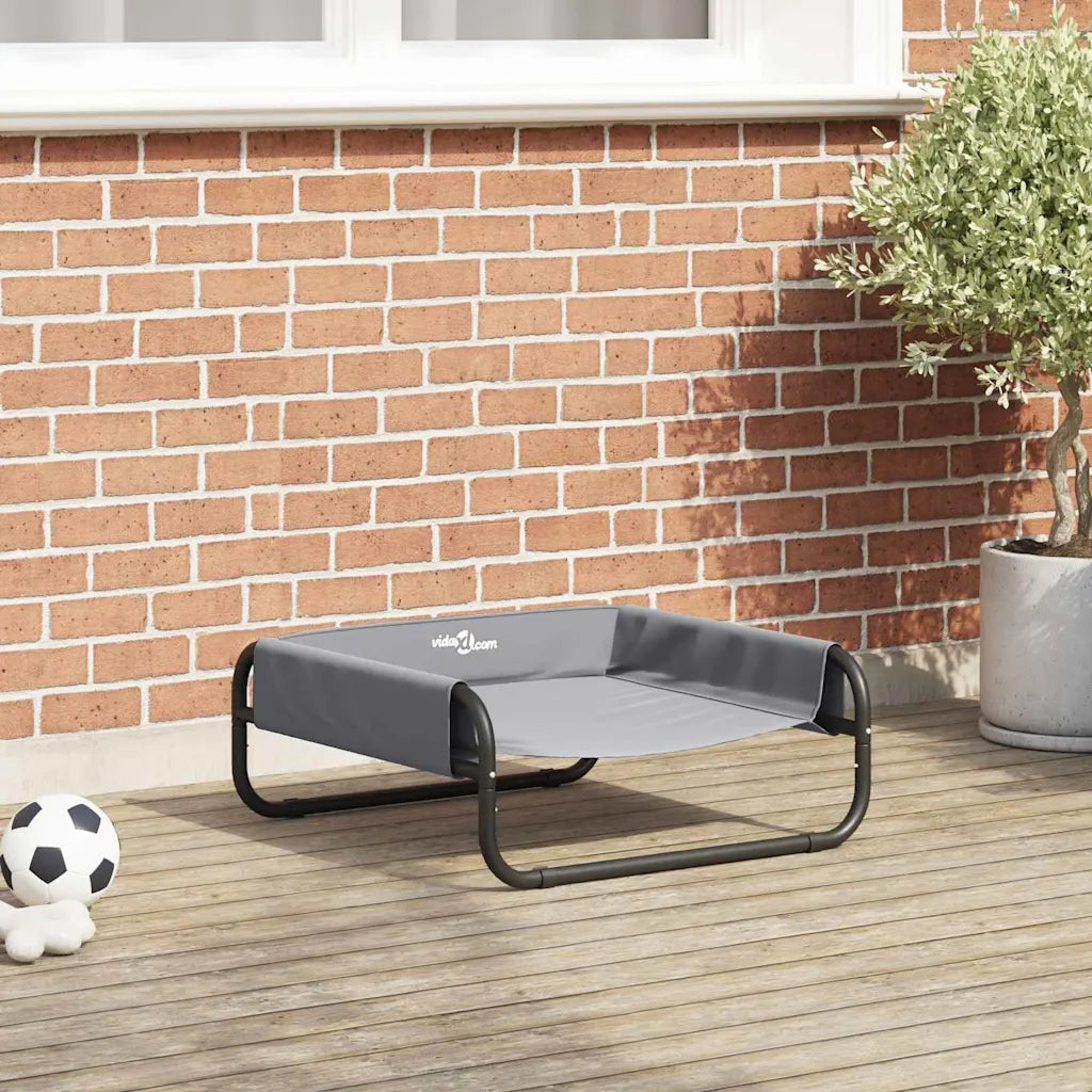 Cuccia per cani rialzata in tela Oxford e acciaio 57x57x24 cm