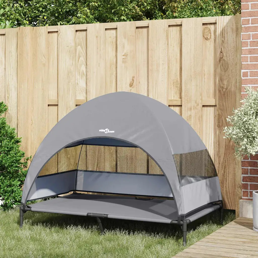 Letto per cani elevato 127 x 81 x 108 cm in tessuto e acciaio