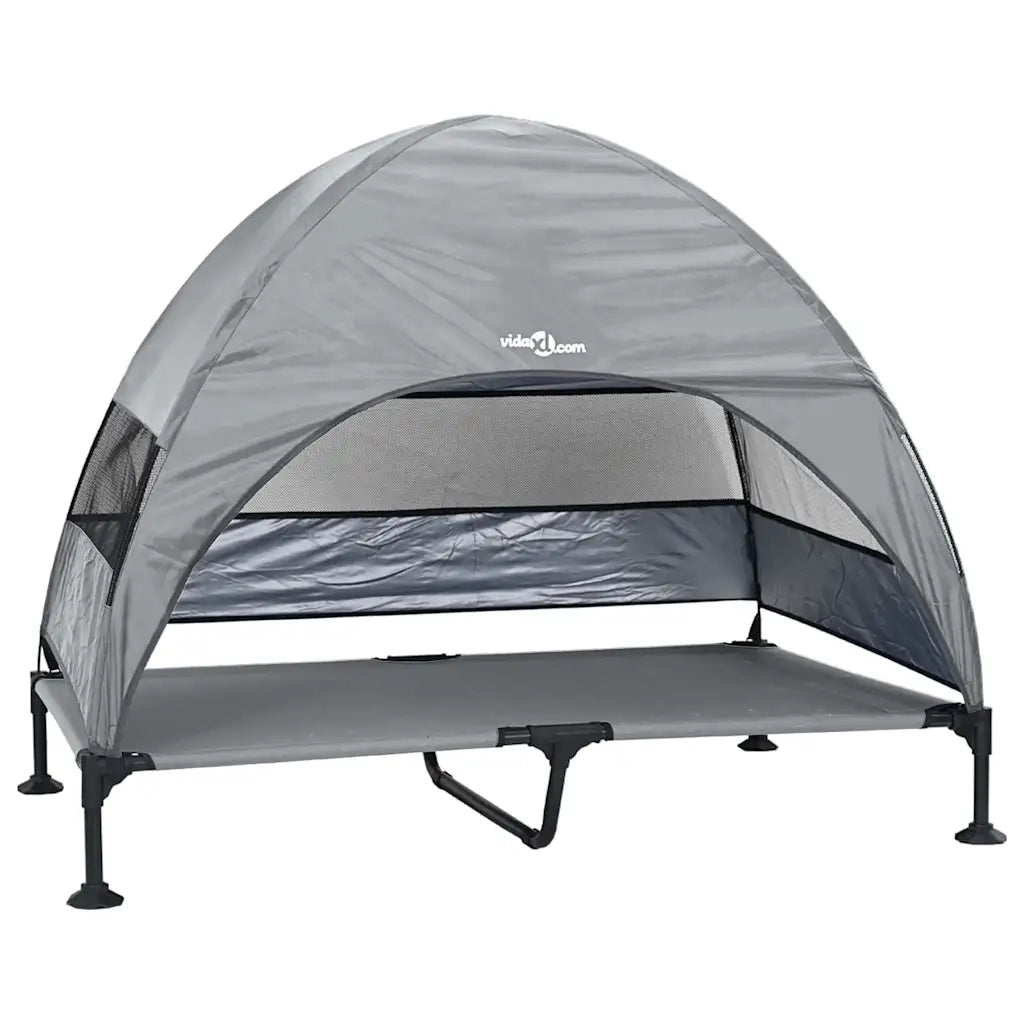Letto per cani elevato 127 x 81 x 108 cm in tessuto e acciaio