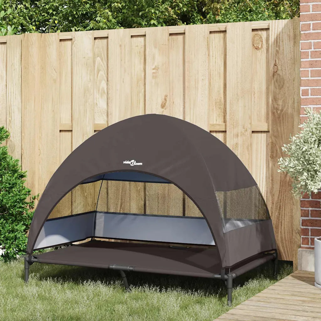 Letto per cani elevato 127 x 81 x 108 cm in tessuto e acciaio