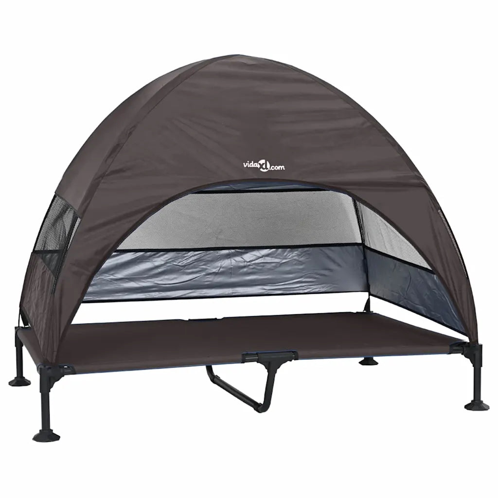 Letto per cani elevato 127 x 81 x 108 cm in tessuto e acciaio