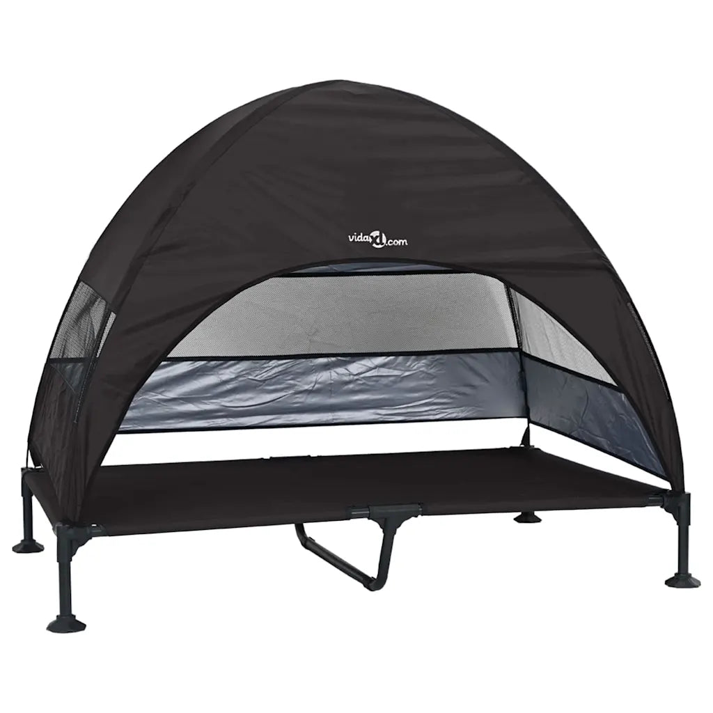 Letto per cani elevato 127 x 81 x 108 cm in tessuto e acciaio