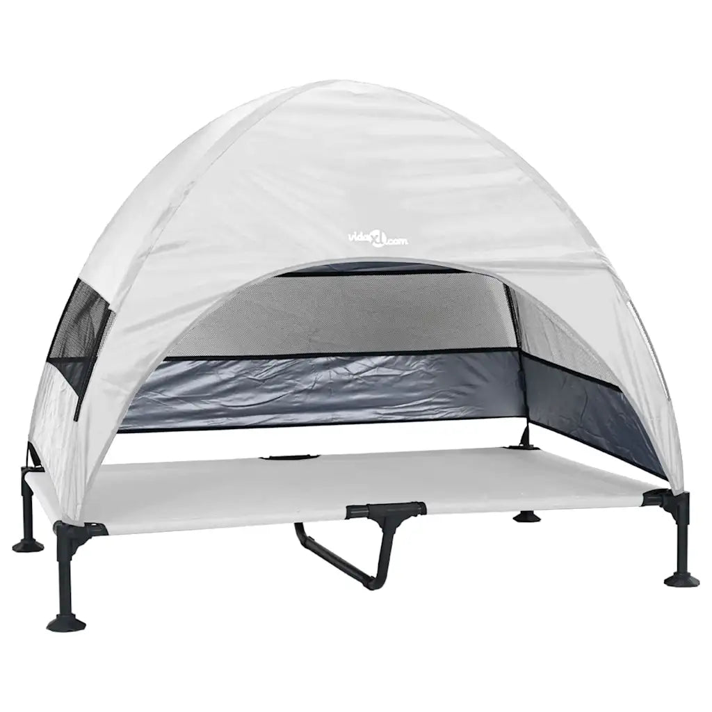 Letto per cani elevato 127 x 81 x 108 cm in tessuto e acciaio