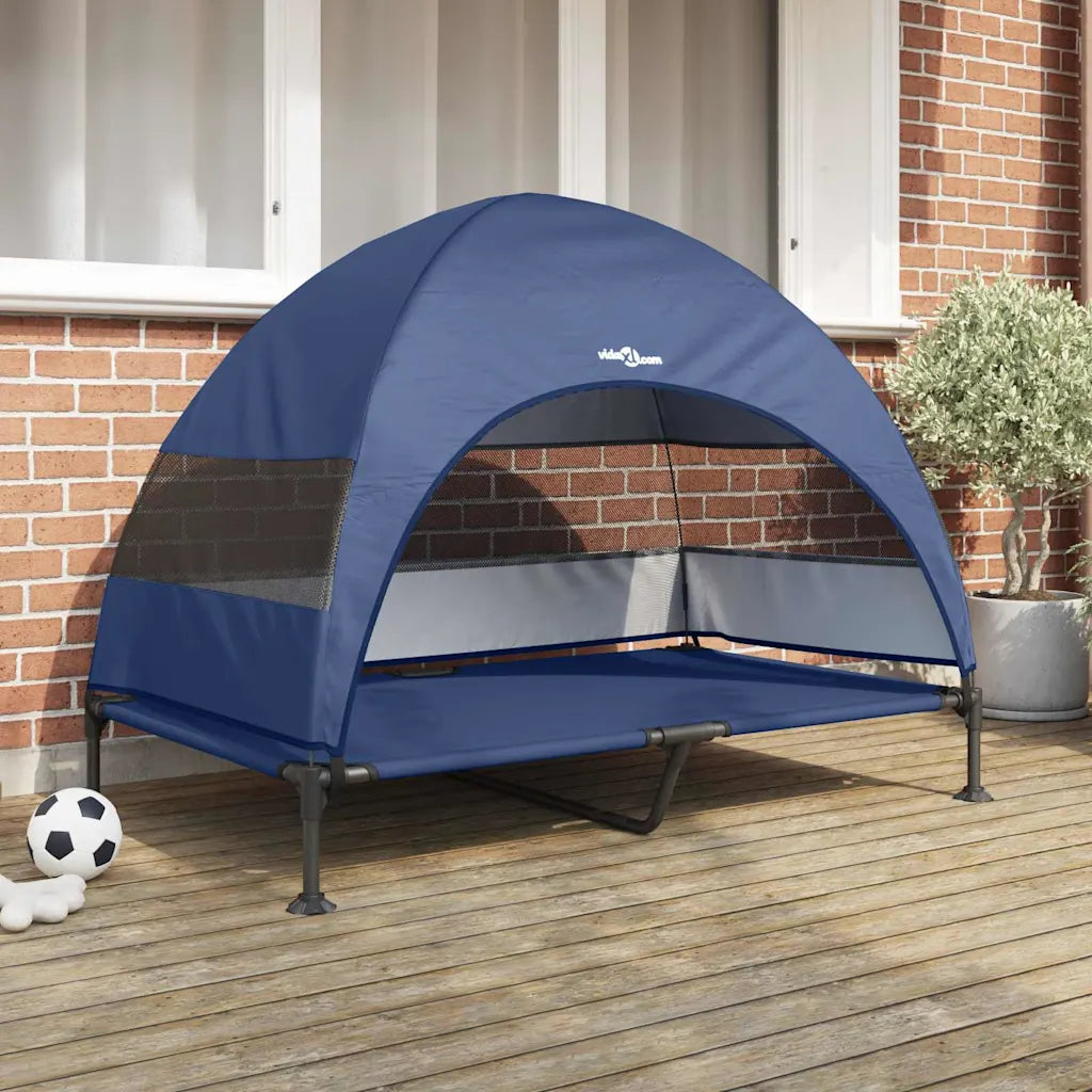 Letto per cani elevato 127 x 81 x 108 cm in tessuto e acciaio