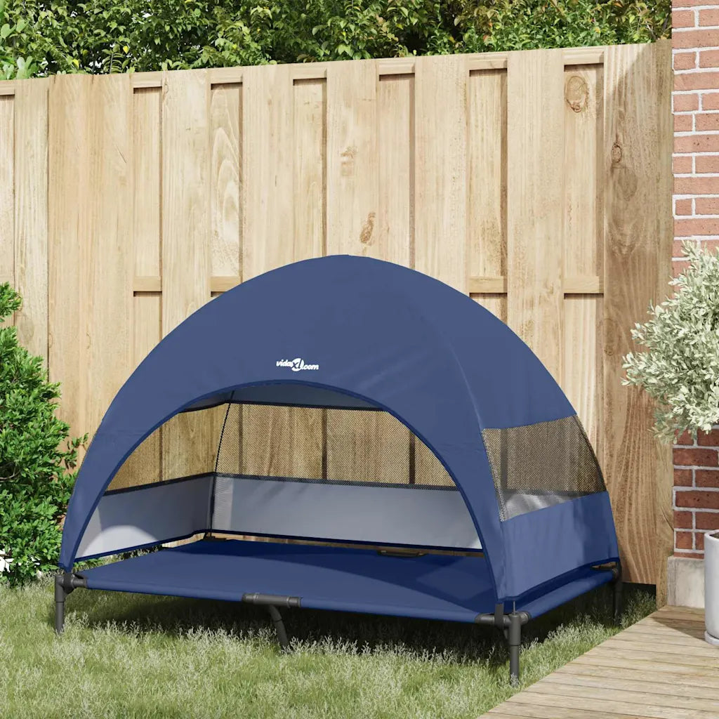 Letto per cani elevato 127 x 81 x 108 cm in tessuto e acciaio