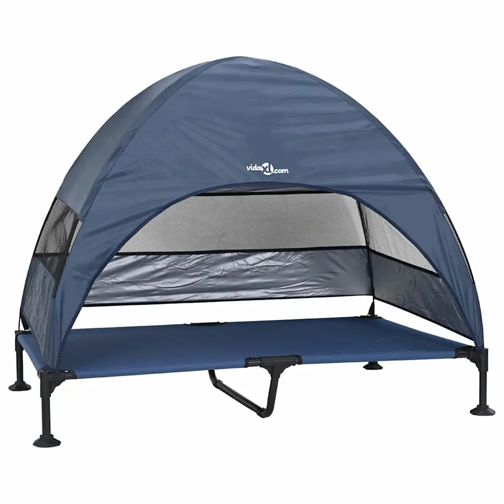 Letto per cani elevato 127 x 81 x 108 cm in tessuto e acciaio