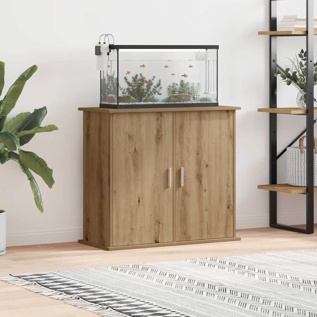 Supporto per acquario artigianale in rovere 81x36x73 cm in legno ingegnerizzato