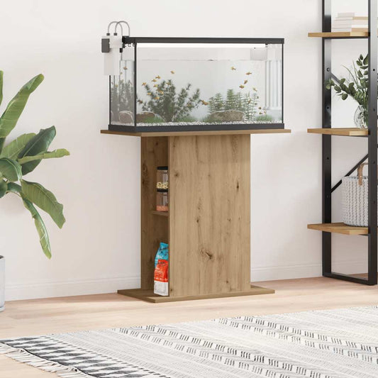 Supporto per acquario artigianale in rovere 36x75x72,5 cm in legno ingegnerizzato