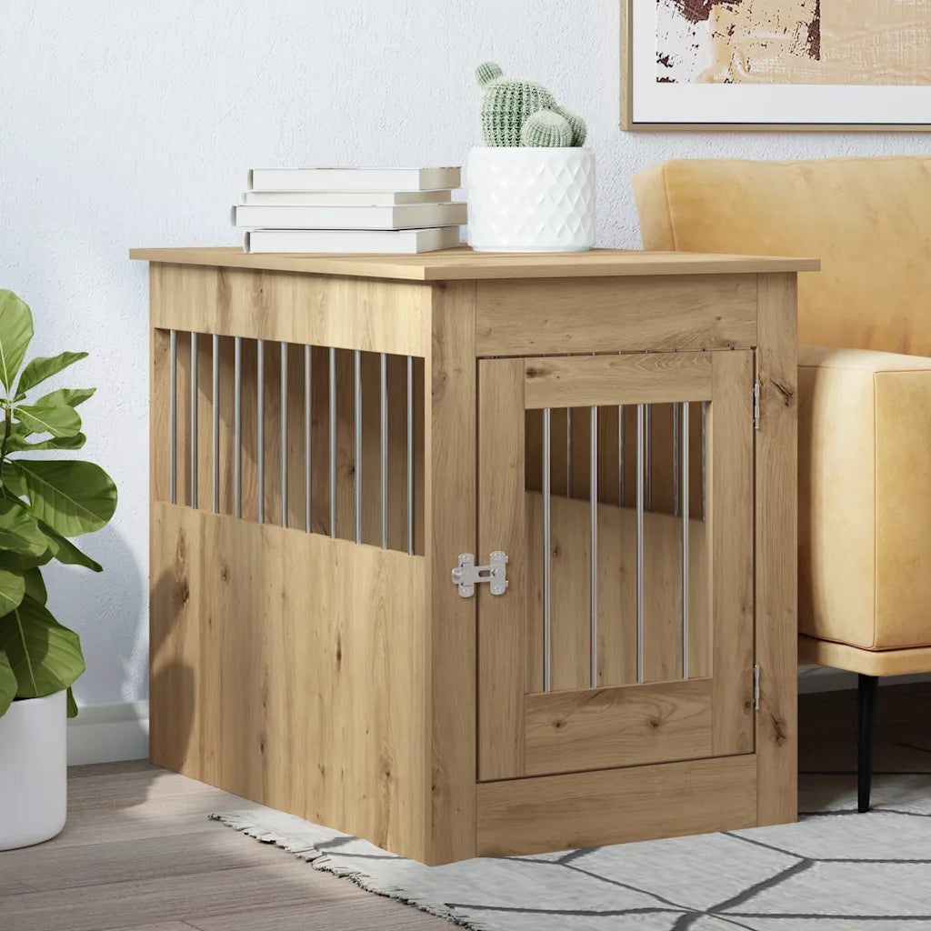 Gabbia per cani da arredamento 55x80x68 cm in legno multistrato