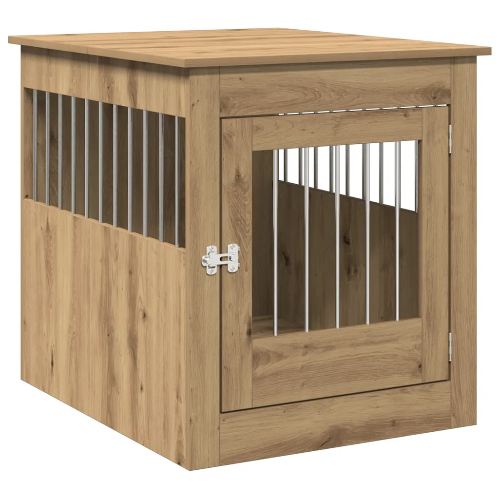 Gabbia per cani in legno 64,5x80x71 cm con funzione tavolino