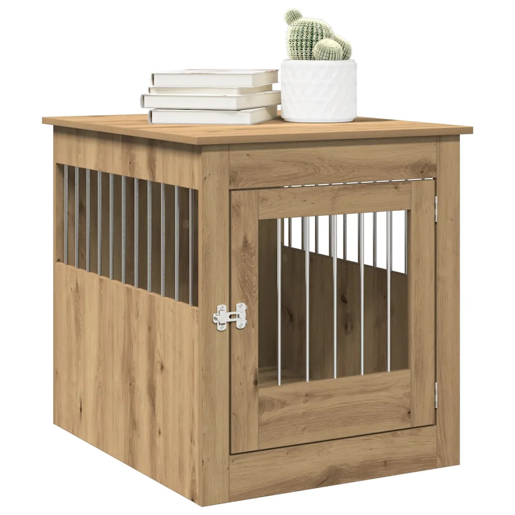 Gabbia per cani in legno 64,5x80x71 cm con funzione tavolino