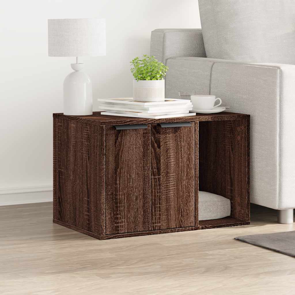 Recinto Lettiera Gatti Rovere Marrone 60x40x40 cm in Truciolato