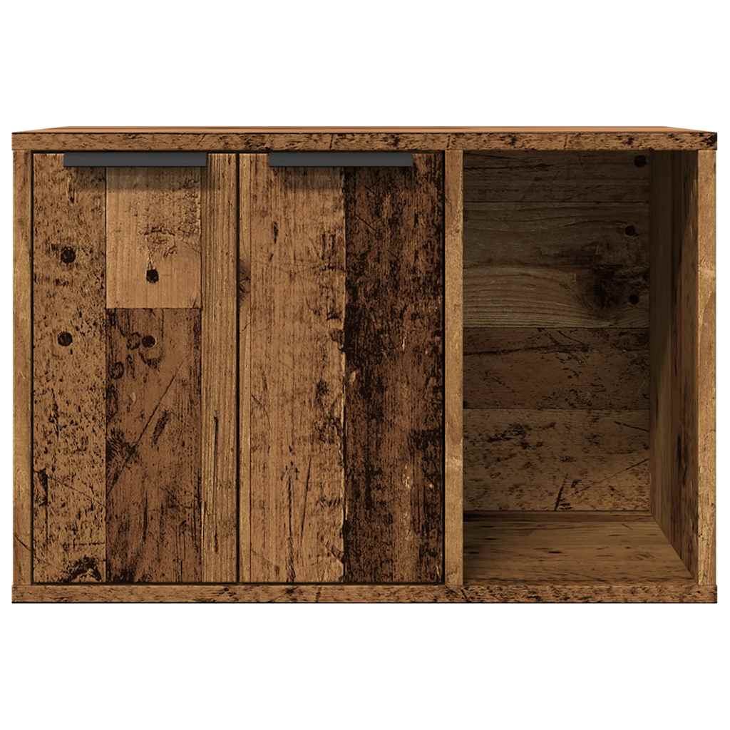 Recinto Lettiera Gatti Legno Vecchio 60x40x40 cm in Truciolato