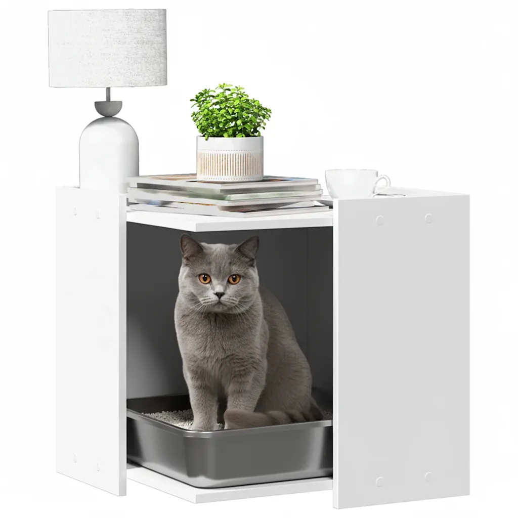 Recinto per lettiera per gatti 53x53x51 cm in truciolato