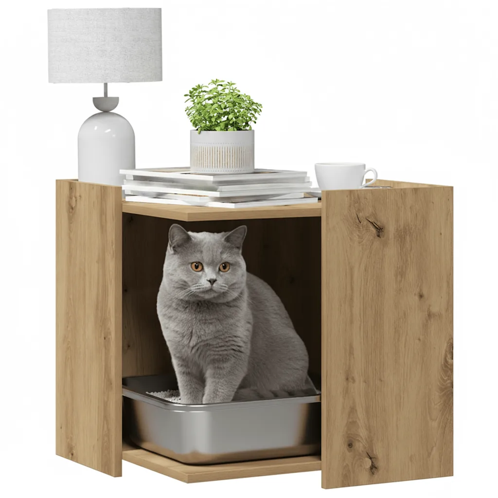 Recinto per lettiera per gatti 53x53x51 cm in truciolato