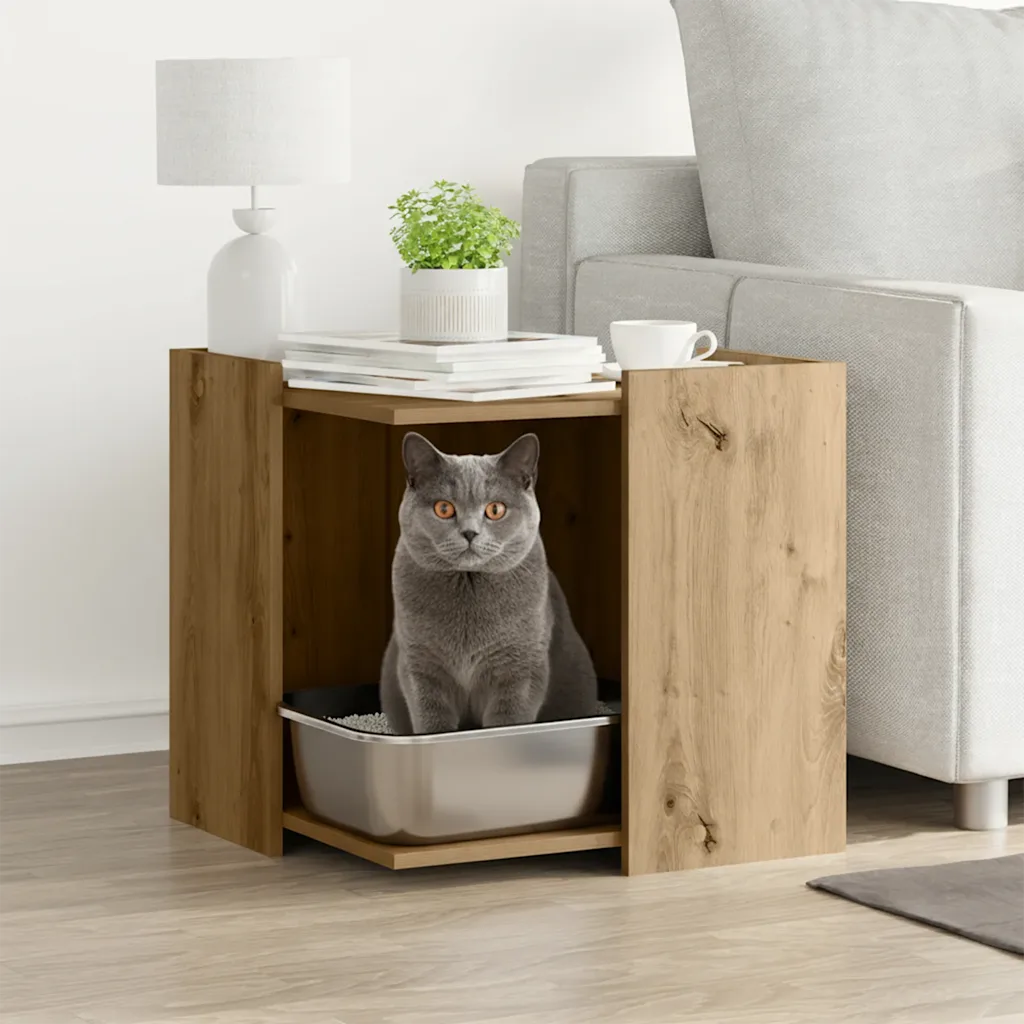 Recinto per lettiera per gatti 53x53x51 cm in truciolato