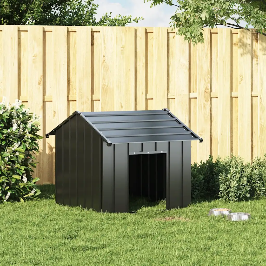 Casetta per cani con tetto 85x107x81 cm in acciaio zincato