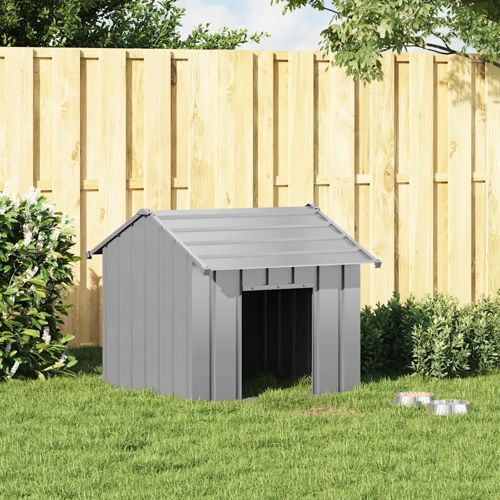 Casetta per cani con tetto 85x107x81 cm in acciaio zincato