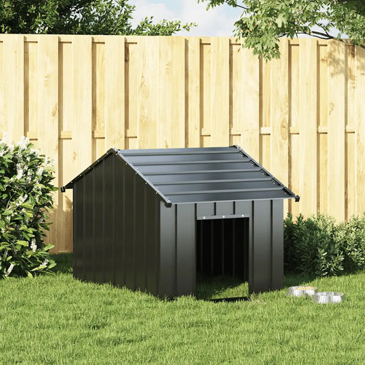 Casetta per cani con tetto 83x130x85 cm in acciaio zincato