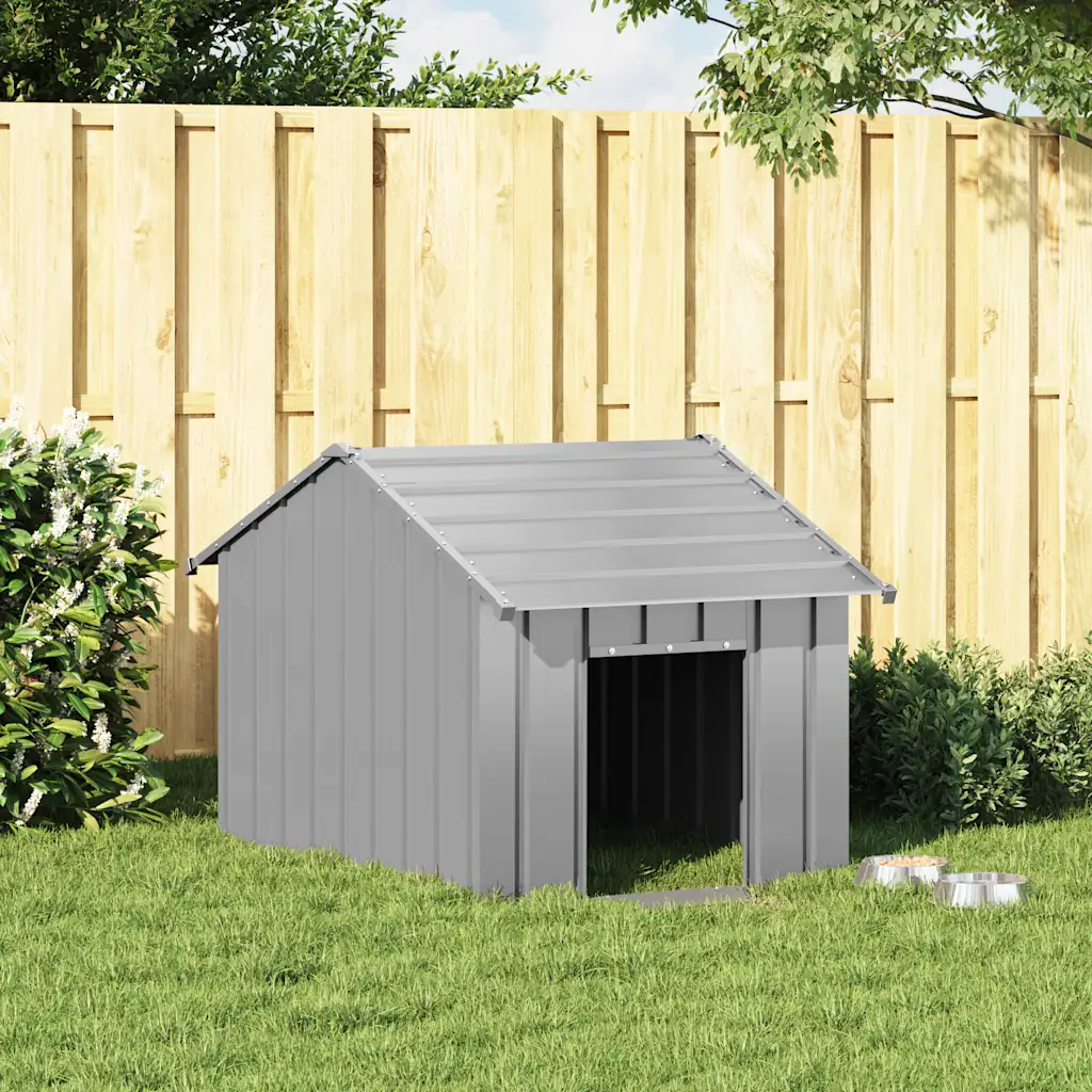 Casetta per cani con tetto 83x130x85 cm in acciaio zincato