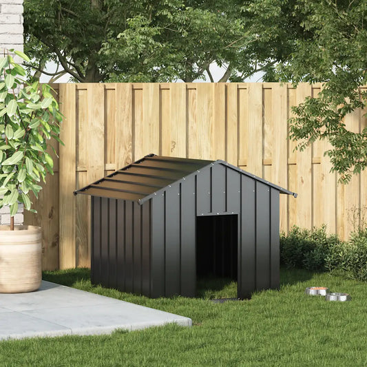 Casetta per cani con tetto 131x101x102 cm in acciaio zincato