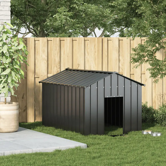 Casetta per cani con tetto 113x153x101 cm in acciaio zincato